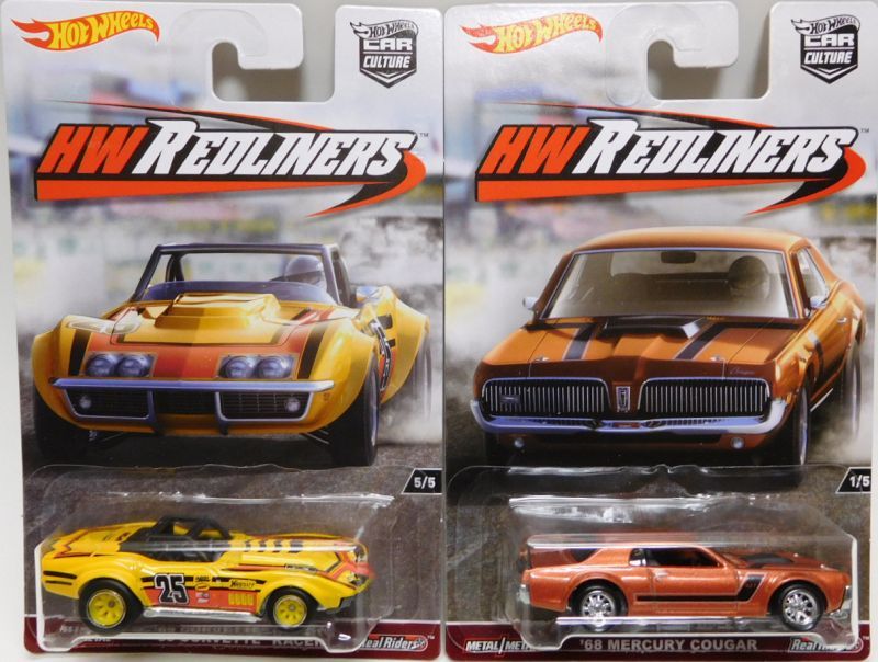 画像: 2017 HW CAR CULTURE - 【Gアソート RED LINERS 5種セット】 '70 DODGE CHARGER R/T /'55 CHEVY BEL AIR GASSER/'69 CORVETTE RACER/'68 MERCURY COUGAR/'68 COPO CAMARO