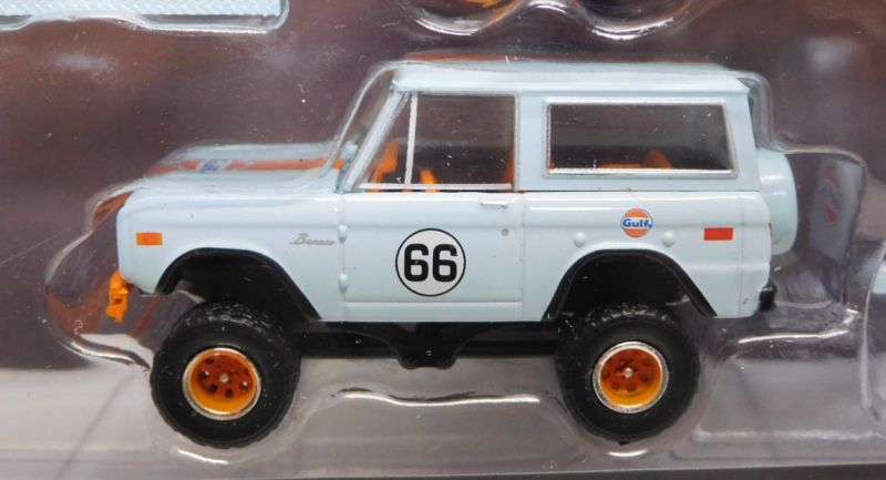 画像: 2017 GREENLIGHT - HITCH & TOW RACING "MIJO EXCLUSIVE" 【1966 FORD BRONCO/2015 FORD F-150/ENCLOSED CAR HAULER】 LT.BLUE/RR (GULF)(3024個限定）