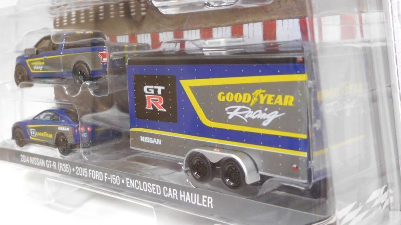 画像: 2017 GREENLIGHT - HITCH & TOW RACING "MIJO EXCLUSIVE" 【2014 NISSAN GT-R(R35)/2015 FORD F-150/ENCLOSED CAR HAULER】 BLUE/RR (GOOD YEAR)(3024個限定）