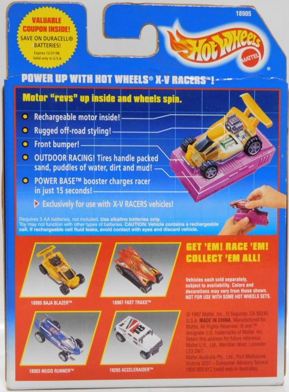 画像: 1998 "SIZZLERS" MOTORIZED X-V RACERS 【BAJA BLAZER】　YELLOW (充電キット付き）