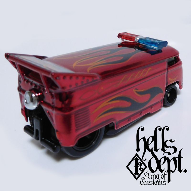 画像: HELLS DEPT 2017 SHO Pinstriping 【VOLKSWAGEN DRAG BUS with BAR (カスタム完成品)】RED/RR(送料サービス適用外）