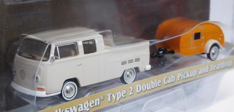 画像: 2017 GREENLIGHT - HITCH & TOW S10 【1968 VOLKSWAGEN TYPE 2 DOUBLE CAB PICKUP AND TEARDROP TRAILER】 CREAM-ORANGE/RR