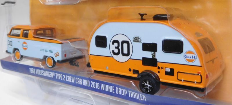 画像: 2017 GREENLIGHT - HITCH & TOW CLUB V-DUB "MIJO EXCLUSIVE" 【"GULF" 1968 VOLKSWAGEN TYPE2 CREW CAB and 2016 WINNIE DROP TRAILER】 LT.BLUE-ORANGE/RR (2898個限定）