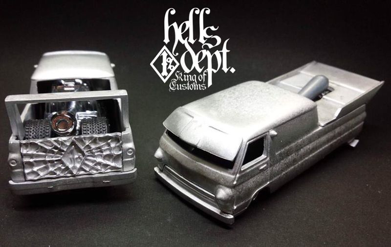 画像: HELLS DEPT 2017 LOWERED B'STYLE 【DODGE A-100 DRAG TRUCK "HOT DOG" (カスタムキット)】　WHITE METAL （送料サービス適用外）