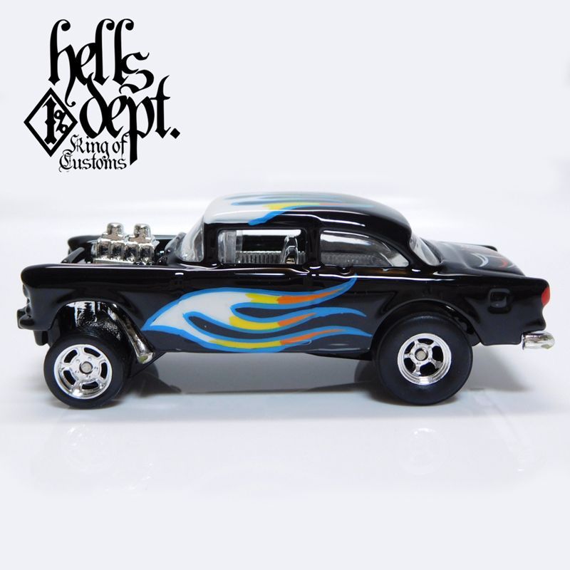 画像: HELLS DEPT 2017 - SHO Pinstriping 【'55 CHEVY BEL AIR GASSER (カスタム完成品)】　BLACK-WHITE/RR （送料サービス適用外）