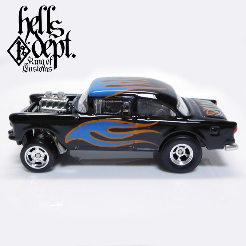 画像: HELLS DEPT 2017 - SHO Pinstriping 【'55 CHEVY BEL AIR GASSER (カスタム完成品)】　BLACK-BLUE/RR （送料サービス適用外）