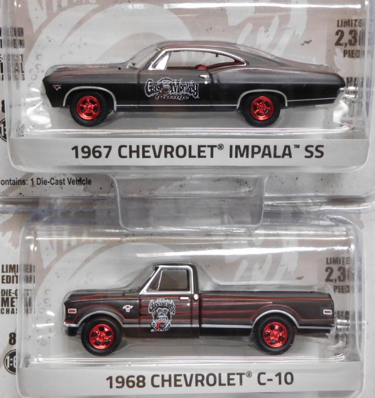 画像: 2017 GREENLIGHT MIJO EXCLUSIVE 【"GAS MONKY GARAGE" 1967 CHEVROLET IMPALA SS / 1968 CHEVROLET C-10】 FLAT BLACK/RR