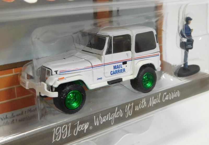 画像: 2017 GREENLIGHT THE HOBBY SHOP S1 【1991 JEEP WRANGLER YJ WITH MAIL CARRIER】 WHITE/RR (GREEN MACHINE)