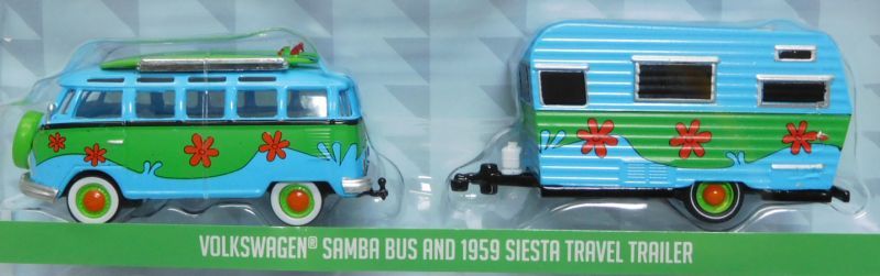 画像: 2017 GREENLIGHT - HITCH & TOW CLUB V-DUB "MIJO EXCLUSIVE" 【VOLKSWAGEN SAMBA BUS AND 1959 SIESTA TRAVEL TRAILER】 LT.BLUE-GREEN/RR (2898個限定）