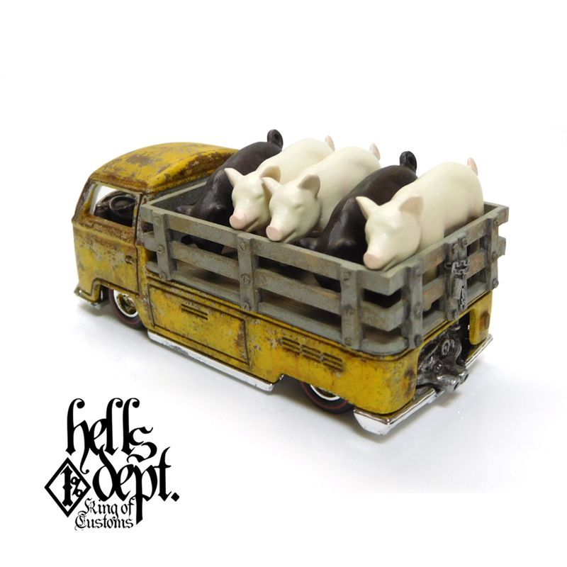 画像: HELLS DEPT 2017 - カツヌマ製作所 【VOLKSWAGEN T2 "PIG UP"(5) (完成品)】YELLOW/RR（送料サービス適用外）