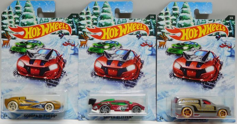 画像: 2017 WALMART EXCLUSIVE HOLIDAY HOT RODS + HAPPY NEW YEAR 【6種セット】 CARBONATOR/SCOOPA DI FUEGO/FANDANGO/RENNEN RIG/SUPER STINGER/DIESEL DUTY