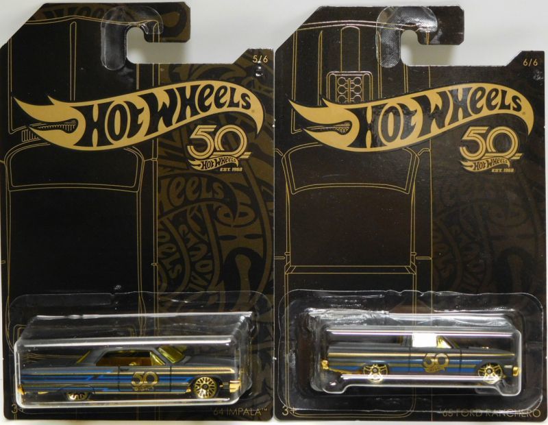 画像: 2018 HW 50th BLACK AND GOLD SERIES 【6種セット】 '65 FORD RANCHERO/'64 IMPALA/'68 DODGE DART/RODGER DODGER/BONE SHAKER/TWIN MILL