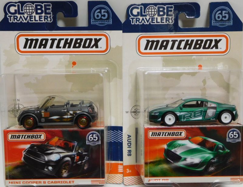 画像: 2018 MATCHBOX GLOBE TRAVELERS 【6種セット】 FORD GT40/LAMBORGHINI GALLARDO/MINI COOPER S CABRIOLET/AUDI R8/LAND ROVER DEFENDER 110/JJEP WRANGLER