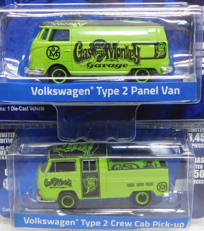 画像: 2018 GREENLIGHT MIJO EXCLUSIVE 【"GAS MONKEY" VW TYPE 2 PANEL VAN/VW TYPE 2 CREW CAB PICK-UP(2台セット）】 LT.GREEN/RR