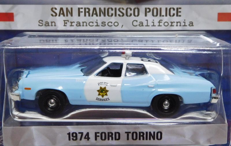 画像: 2018 GREENLIGHT HOT PURSUIT S25 【1974 FORD TORINO】 LT.BLUE/RR (SAN FRANCISCO POLICE)