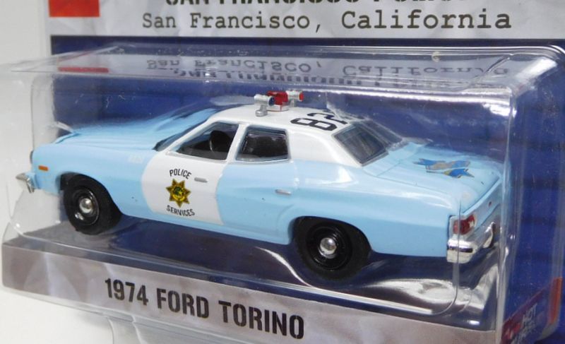 画像: 2018 GREENLIGHT HOT PURSUIT S25 【1974 FORD TORINO】 LT.BLUE/RR (SAN FRANCISCO POLICE)