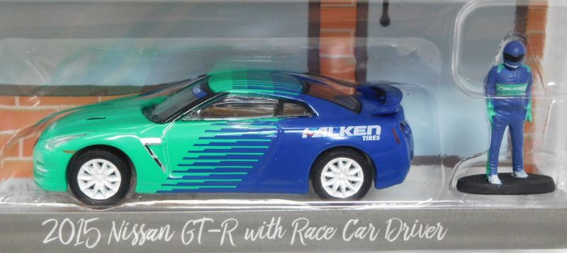 画像: 2018 GREENLIGHT THE HOBBY SHOP S2 【2015 NISSAN GT-R WITH RACE CAR DRIVER (FALKEN)】 BLUE-GREEN/RR