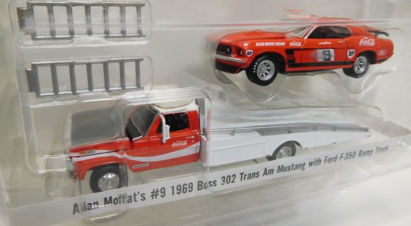 画像: 2017 GREENLIGHT ACME EXCLUSIVE 【"ALLAN MOFFAT RACING" #9 1969 BOSS 302 TRANS AM with FORD F-350 RAMP TRUCK】 RED/RR (COCA-COLA)