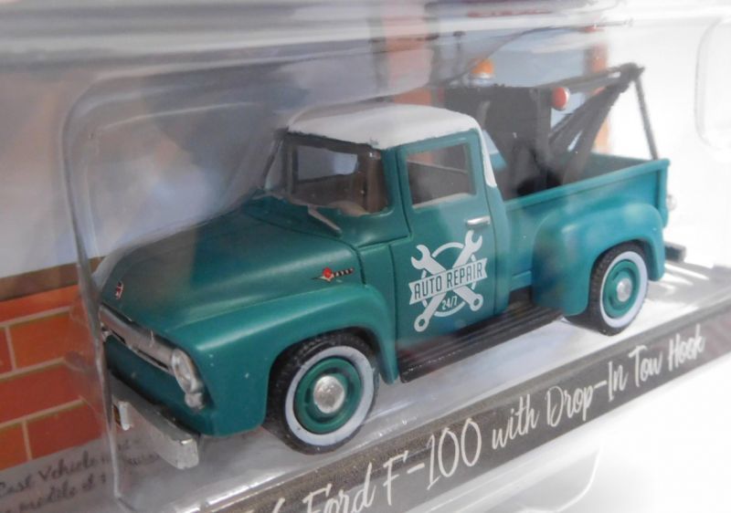 画像: 2018 GREENLIGHT THE HOBBY SHOP S2 【1956 FORD F-100 WITH DROP-IN TOW TRACK】 FLAT GREEN/RR