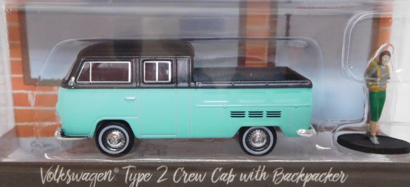 画像: 2018 GREENLIGHT THE HOBBY SHOP S2 【VOLKSWAGEN TYPE 2 CREW CAB WITH BACKPACKER】 BLACK-TURQUOISE/RR