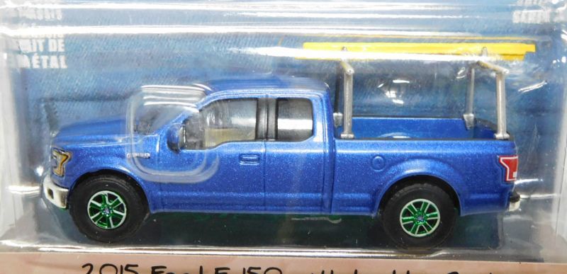 画像: 2018 GREENLIGHT BLUE COLLAR COLLECTION S3 【2015 FORD F-150 WITH LADDER RACK】 BLUE/RR (GREEN MACHINE)