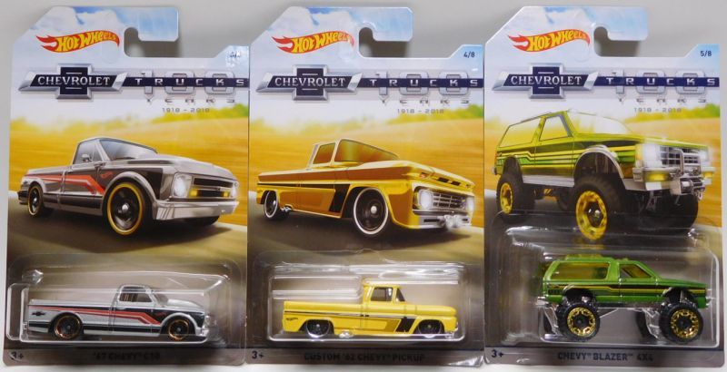 画像: 2018 WALMART EXCLUSIVE HW CHEVROLET TRUCKS 100 YEARS 【8種セット】'52 CHEVY/'83 SILVERADO/'67 CHEVY C10/CUSTOM '62 CHEVY PICKUP/BLAZER 4X4/CHEVY 1500/CHEVY SILVERADO/CUSTOM '69 CHEVY PICKUP(予約不可）