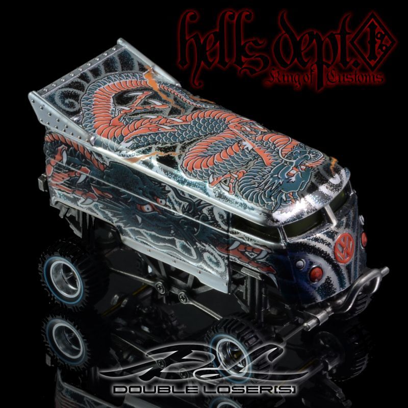 画像: HELLS DEPT 2018 -JDC13 X DOUBLE LOSER[S]【"EVWO #4" with  "YAKUZA 龍" VW DRAG BUS (カスタム完成品)】 CHROME/RR （送料サービス適用外）