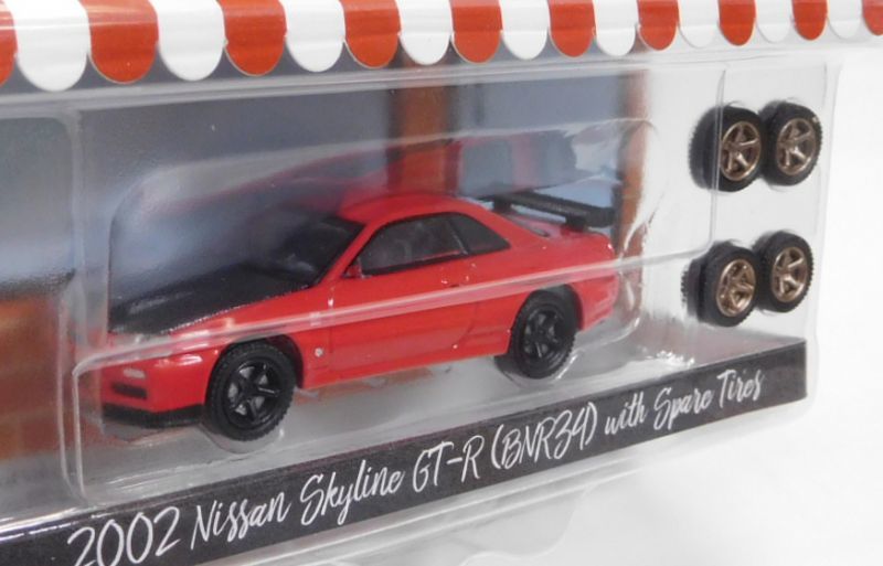 画像: 2018 GREENLIGHT THE HOBBY SHOP S4 【2002 NISSAN SKYLINE GT-R (BNR34) with SPARE TIRES】 RED/RR