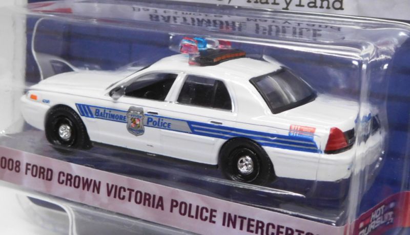 画像: 2018 GREENLIGHT HOT PURSUIT S27 【208 FORD CROWN VICTORIA POLICE INTERCEPTOR】 WHITE/RR (BALTIMORE POLICE)