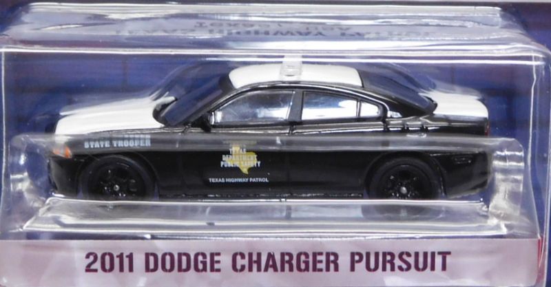 画像: 2018 GREENLIGHT HOT PURSUIT S27 【2011 DODGE CHARGER PURSUIT】 BLACK-WHITE/RR (TEXAS HIGHWAY PATROL)