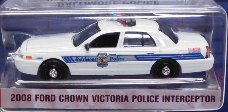 画像: 2018 GREENLIGHT HOT PURSUIT S27 【208 FORD CROWN VICTORIA POLICE INTERCEPTOR】 WHITE/RR (BALTIMORE POLICE)