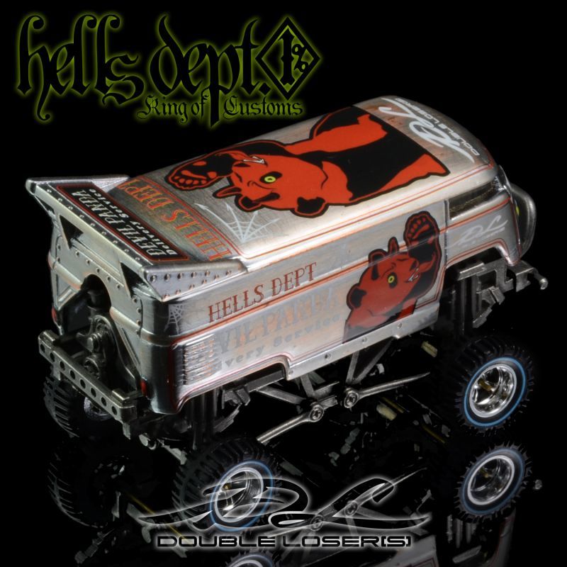 画像: HELLS DEPT 2018 -　DOUBLE LOSER[S]【"EVWO #4" with  "PANDA DELIVERY SERVICE" VW DRAG BUS (カスタム完成品)】 SILVER/RR （送料サービス適用外）