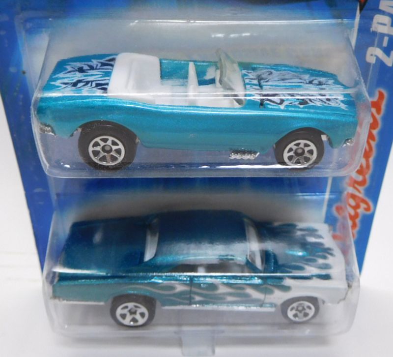 画像: 2007 WALGREENS EXCLUSIVE 2PACK 【1967 CAMARO CONVERTIBLE】　AQUA (with '67 PONTIAC GTO)/5SP (CHOJIRO GRAPHIC'S)