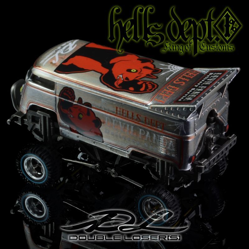 画像: HELLS DEPT 2018 -　DOUBLE LOSER[S]【"EVWO #4" with  "PANDA DELIVERY SERVICE" VW DRAG BUS (カスタム完成品)】 SILVER/RR （送料サービス適用外）