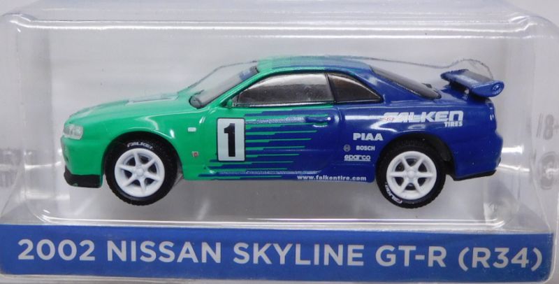 画像: 2018 GREENLIGHT MIJO EXCLUSIVE 【"TARMAC WORKS" FALKEN TIRES - 2002 NISSAN SKYLINE GT-R (R34)】BLUE-GREEN/RR