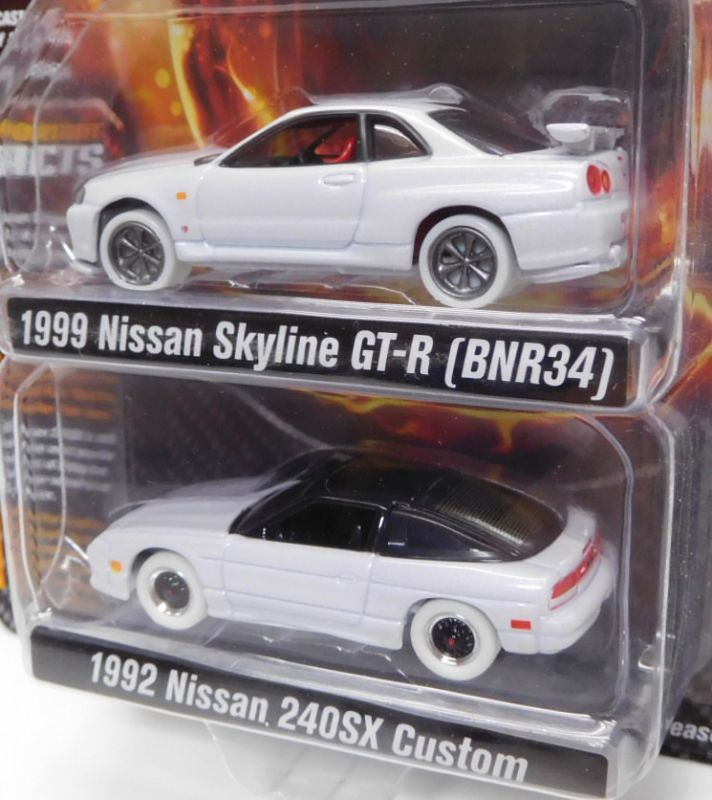 画像: 2018 JOHNNY LIGHTNING - 2PACK 【"IMPORT HEAT" 1999 NISSAN SKYLINE GT-R (BNR34)/1992 NISSAN 240SX CUSTOM】 WHITE/RR (WHITE LIGHTNING）