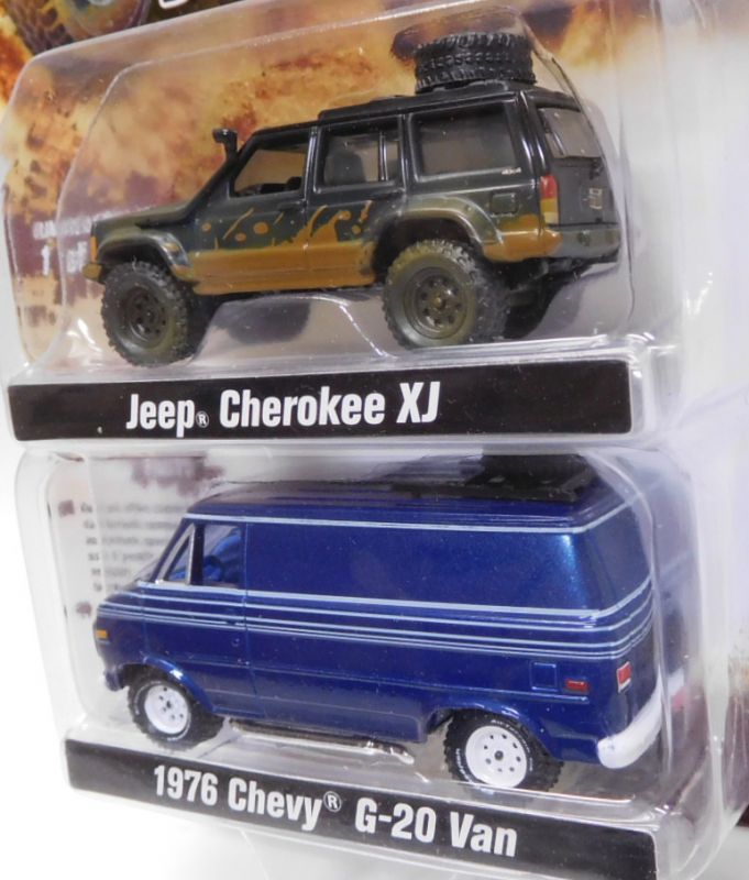 画像: 2018 JOHNNY LIGHTNING - 2PACK 【"OFF ROAD" JEEP CHEROKEE XJ/1976 CHEVY G-20 VAN】 BLACK/BLUE/RR(予約不可）