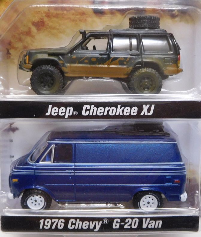 画像: 2018 JOHNNY LIGHTNING - 2PACK 【"OFF ROAD" JEEP CHEROKEE XJ/1976 CHEVY G-20 VAN】 BLACK/BLUE/RR(予約不可）