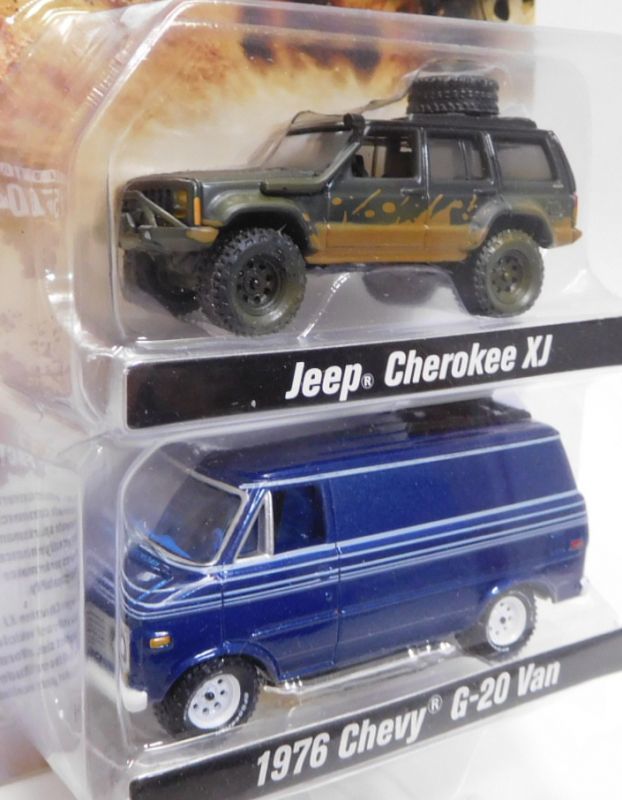 画像: 2018 JOHNNY LIGHTNING - 2PACK 【"OFF ROAD" JEEP CHEROKEE XJ/1976 CHEVY G-20 VAN】 BLACK/BLUE/RR(予約不可）