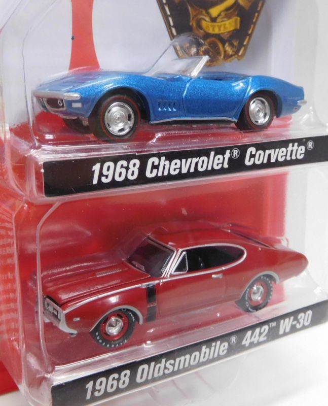 画像: 2018 JOHNNY LIGHTNING - 2PACK 【"CLASS OF 1968" 1968 CHEVROLET CORVETTE/1968 OLDSMOBILE 442 W-30 】 BLUE/RED/RR(予約不可）