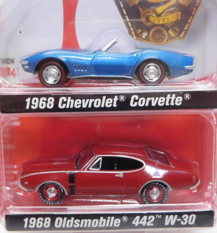 画像: 2018 JOHNNY LIGHTNING - 2PACK 【"CLASS OF 1968" 1968 CHEVROLET CORVETTE/1968 OLDSMOBILE 442 W-30 】 BLUE/RED/RR(予約不可）