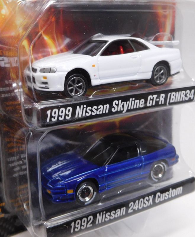 画像: 2018 JOHNNY LIGHTNING - 2PACK 【"IMPORT HEAT" 1999 NISSAN SKYLINE GT-R (BNR34)/1992 NISSAN 240SX CUSTOM】 WHITE/BLUE/RR(予約不可）