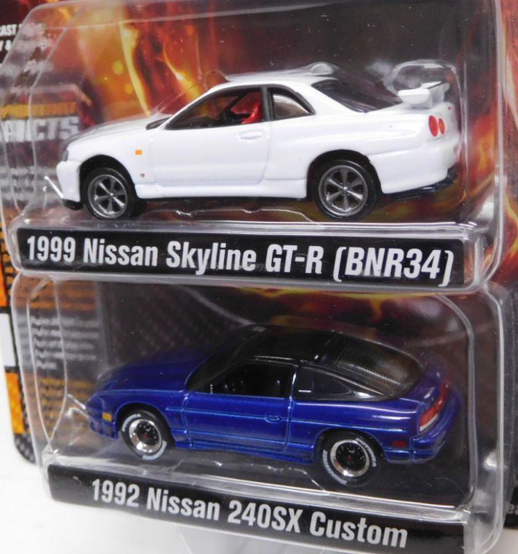 画像: 2018 JOHNNY LIGHTNING - 2PACK 【"IMPORT HEAT" 1999 NISSAN SKYLINE GT-R (BNR34)/1992 NISSAN 240SX CUSTOM】 WHITE/BLUE/RR(予約不可）