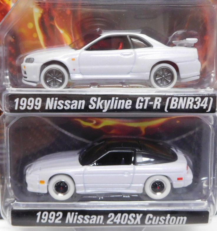 画像: 2018 JOHNNY LIGHTNING - 2PACK 【"IMPORT HEAT" 1999 NISSAN SKYLINE GT-R (BNR34)/1992 NISSAN 240SX CUSTOM】 WHITE/RR (WHITE LIGHTNING）