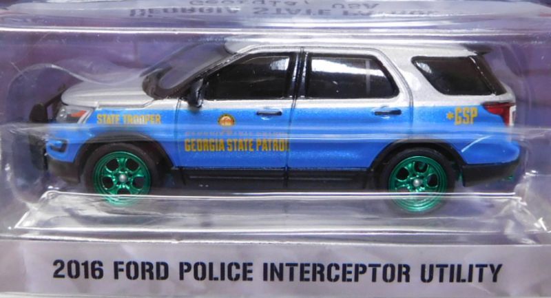 画像: 2018 GREENLIGHT HOT PURSUIT S28 【2016 FORD POLICE INTERCEPTOR UTILITY】 LT.GRAY-BLUE/RR (GEORGIA STATE PATROL)(GREEN MACHINE)