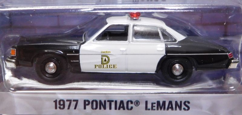 画像: 2018 GREENLIGHT HOT PURSUIT S28 【1977 PONTIAC LEMANS】 BLACK-WHITE/RR (DENTON POLICE)
