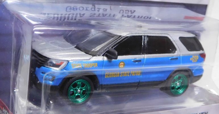 画像: 2018 GREENLIGHT HOT PURSUIT S28 【2016 FORD POLICE INTERCEPTOR UTILITY】 LT.GRAY-BLUE/RR (GEORGIA STATE PATROL)(GREEN MACHINE)