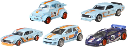 画像: 2019 HW CAR CULTURE 【Aアソート GULF RACING (5種セット）】 NISSAN LAUREL 2000SGX/'69 FORD MUSTANG BOSS 302/McLAREN F1 GTR/'60's FIAT 500D MODIFICADO/VOLKSWAGEN GOLF MK7