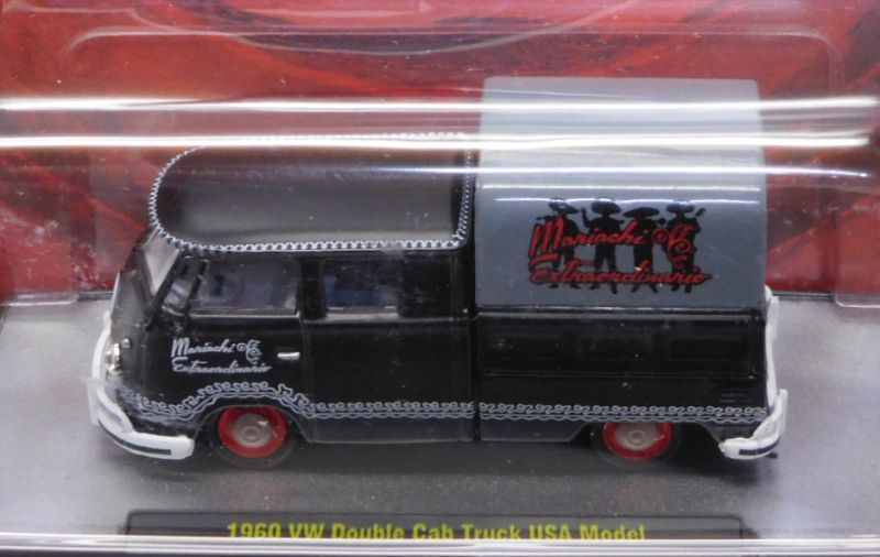 画像: 2017 M2 MACHINES - DIECAST CONVENTION MEXICO EXCLUSIVE【1960 VW DOUBLE CAB TRUCK USA MODEL (CHASE/750個限定）】FLAT BLACK/RR (予約不可）