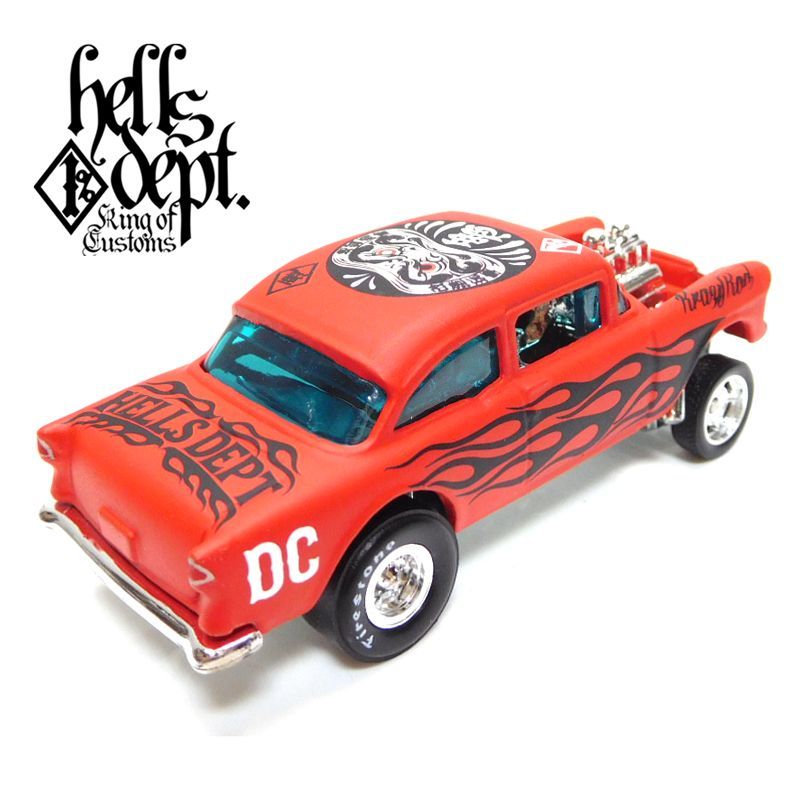 画像: HELLS DEPT 2019 - LOWERED B'STYLE 【'55 CHEVY BEL AIR GASSER (カスタム完成品)】FLAT RED/RR（送料サービス適用外）